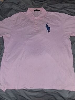Ralph Lauren Light Pink Polo with Navy Pony